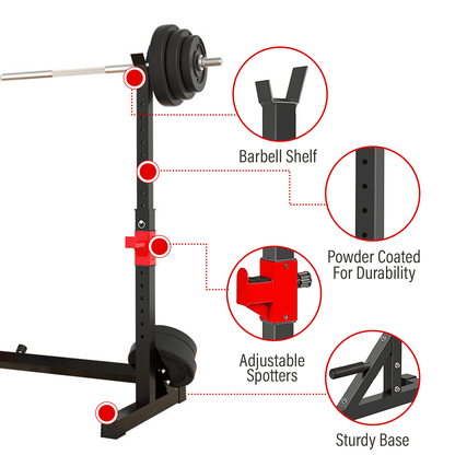 Strongway Adjustable Full Squat and Barbell Rack