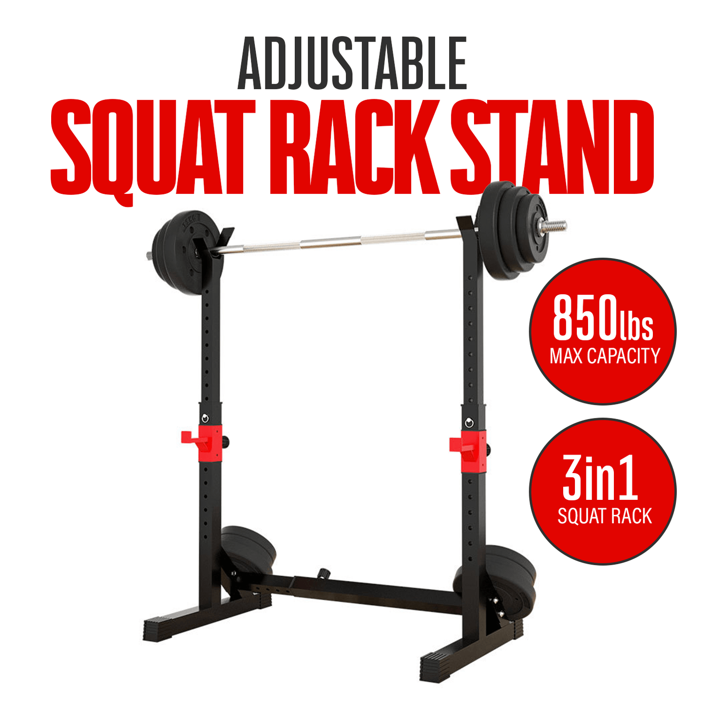 Strongway Adjustable Full Squat and Barbell Rack