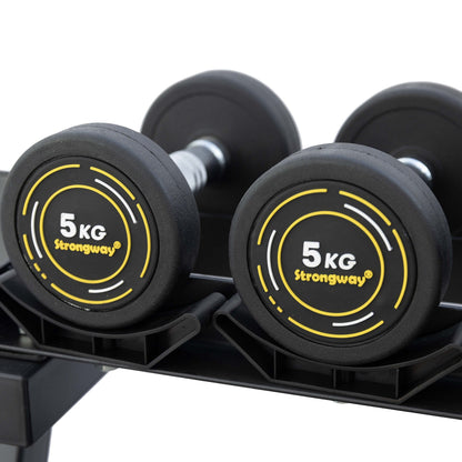 Strongway 2x 22.5KG Round Rubber Dumbbells