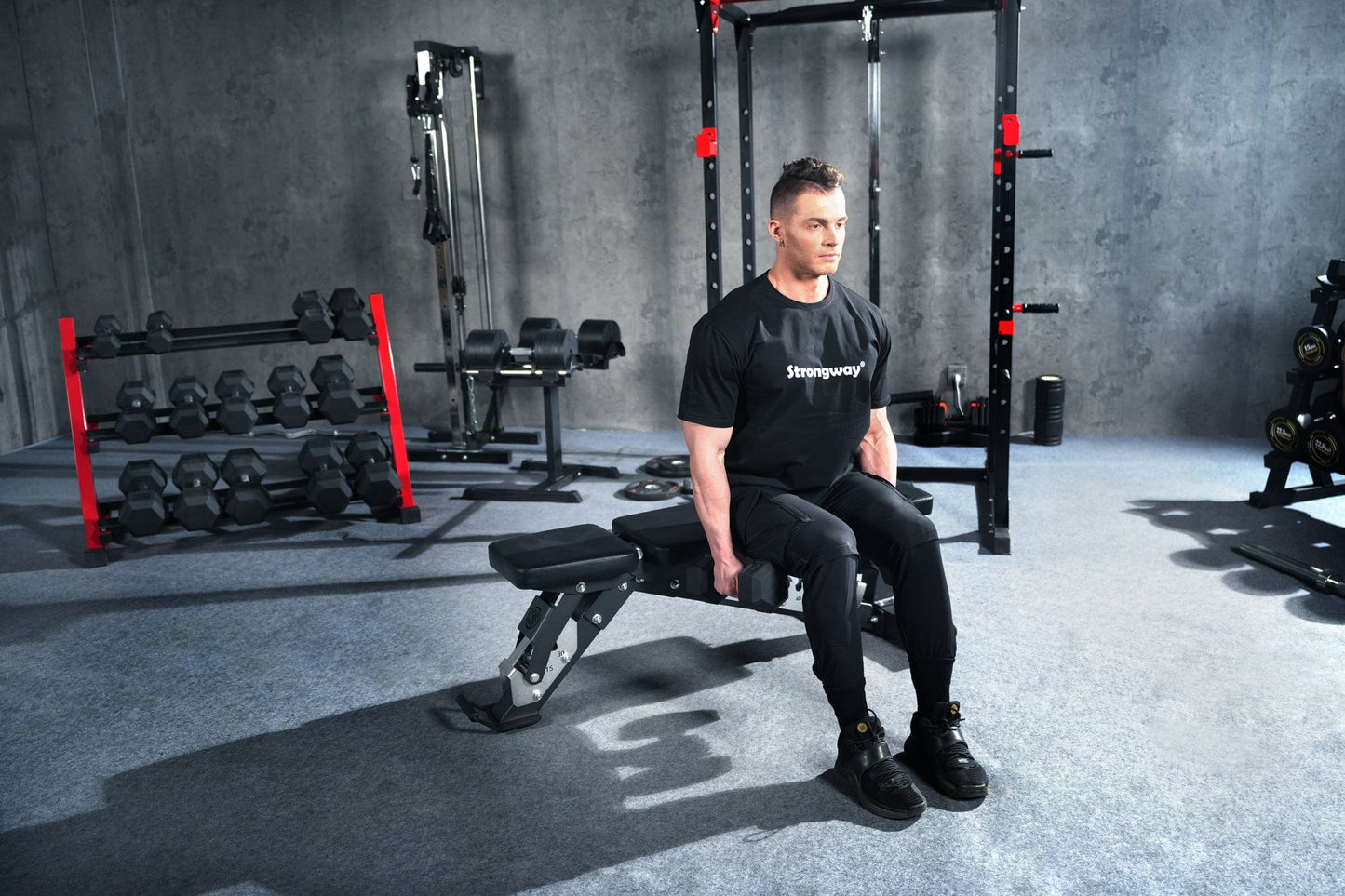 Strongway Hex Dumbbells (Pairs) Rubber Dumbbells