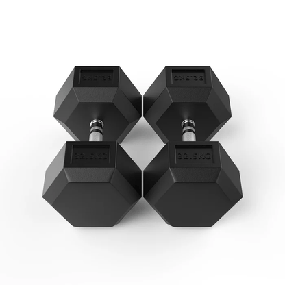 Strongway Hex Dumbbells (Pairs) Rubber Dumbbells
