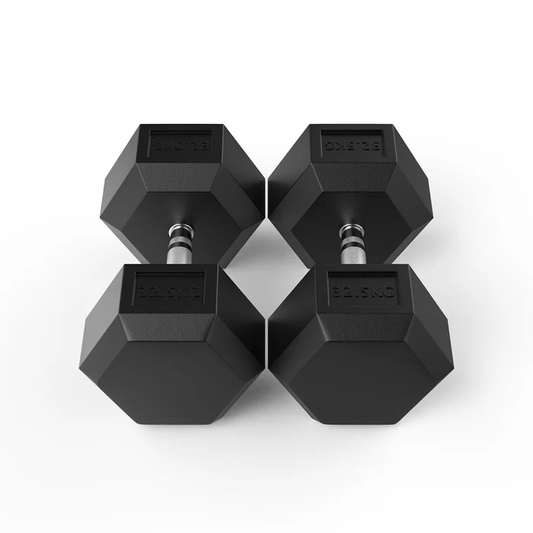 Strongway Hex Dumbbells (Pairs) Rubber Dumbbells