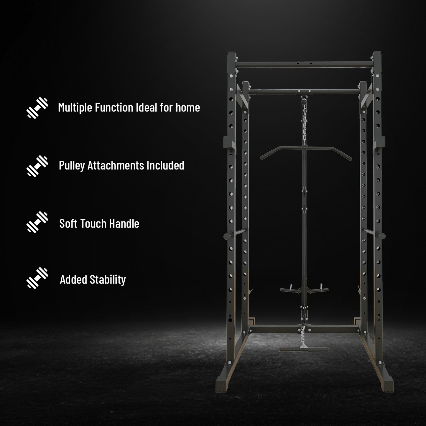 Strongway Multi-Gym Squat Rack (Power Cage with Cable Pulley System)