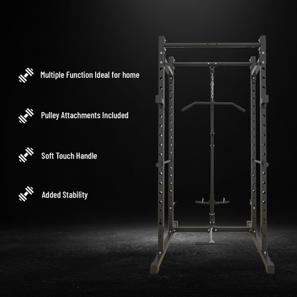 Strongway Multi-Gym Squat Rack (Power Cage with Cable Pulley System)