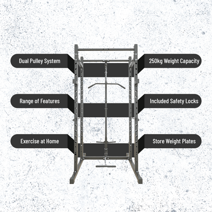 Strongway Multi-Gym Squat Rack (Power Cage with Cable Pulley System)