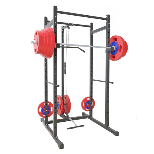 Strongway Multi-Gym Squat Rack (Power Cage with Cable Pulley System)