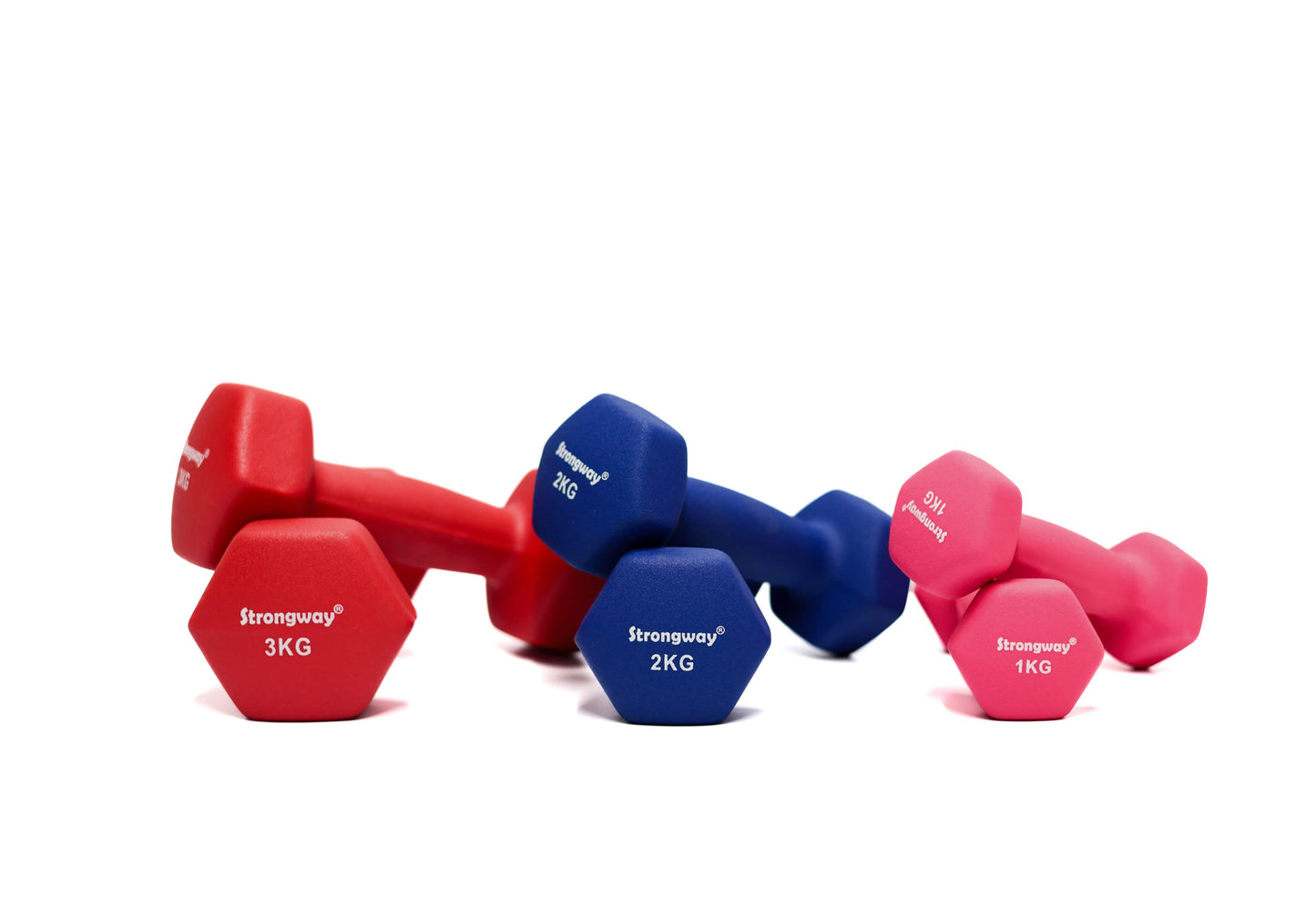 Strongway Neoprene Hex Dumbbells With Stand