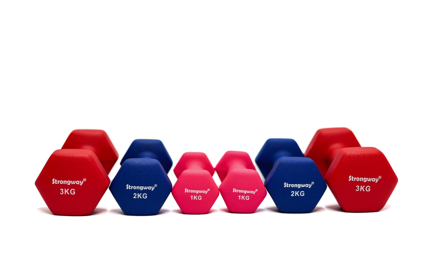 Strongway Neoprene Hex Dumbbells With Stand
