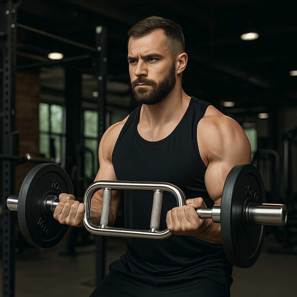 Strongway Olympic 2" Tricep Bar With Spring Collars