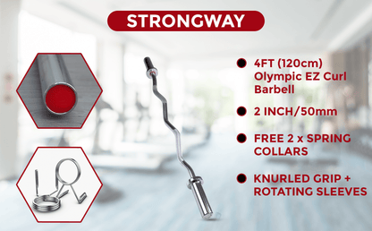 Strongway™ Olympic EZ Curl Bar (330LBS Rated)
