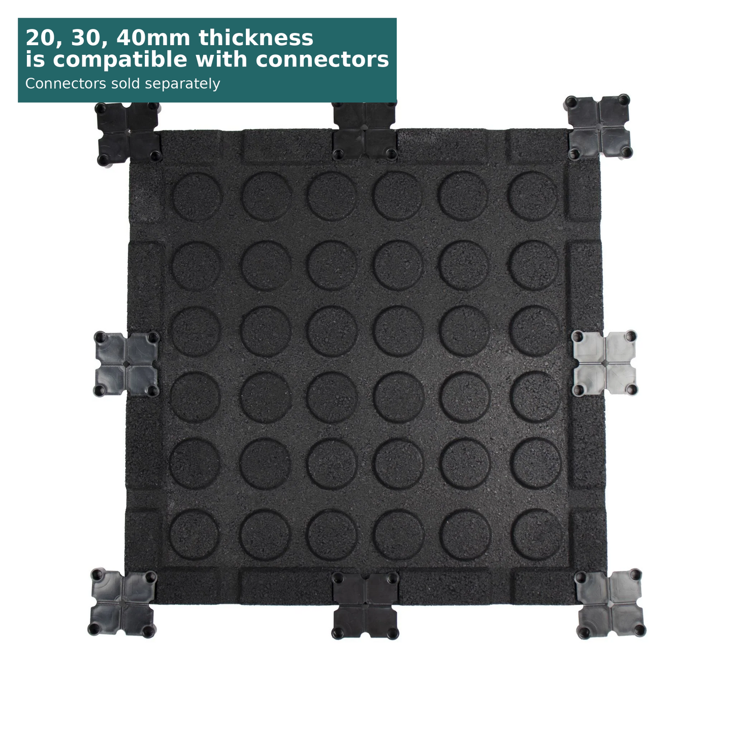 30mm - Rubber Gym Flooring Mats 1m2