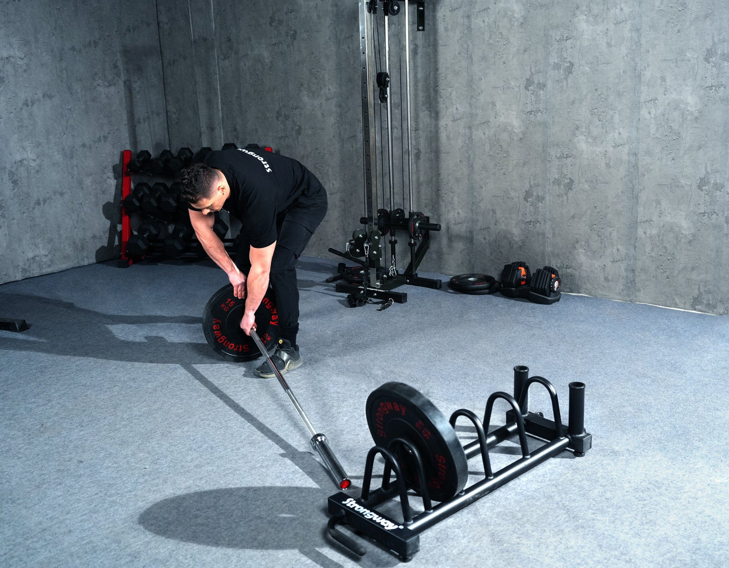 Weight Plate and Vertical Bar Holder Storage Rack